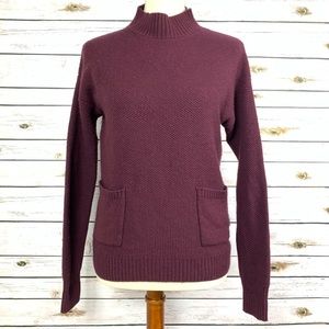 Halogen Mock Neck Sweater Long Sleeve Wool Blend